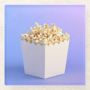 Popcorn in einer weißen Tube Glasuntersetzer