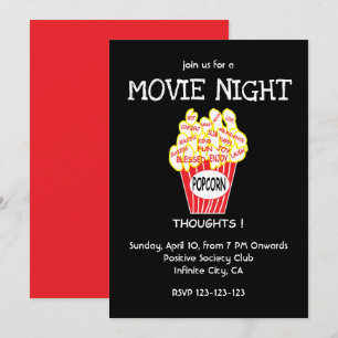Popcorn Kinoabend Party Einladung