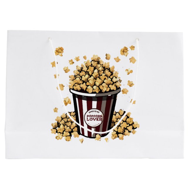Popcorn Lover Große Geschenktüte (Rückseite)