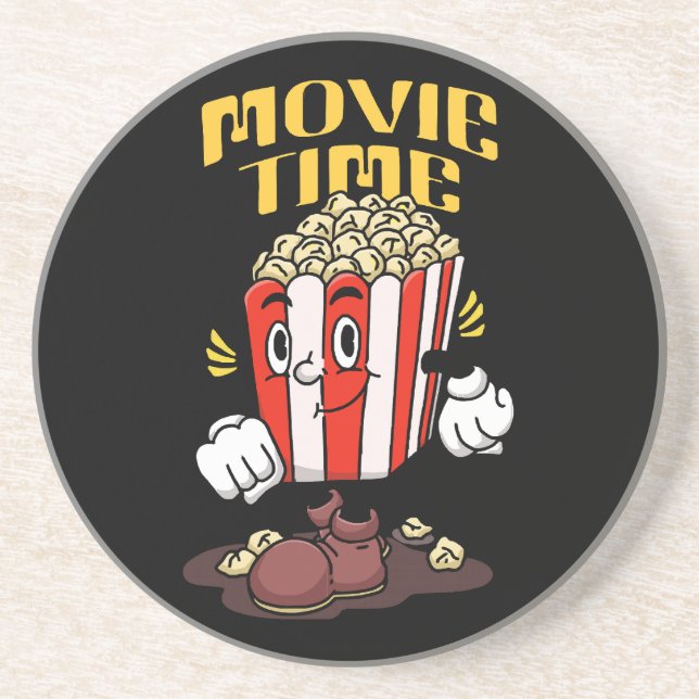 Popcorn Mascot Cartoon Getränkeuntersetzer (Vorne)