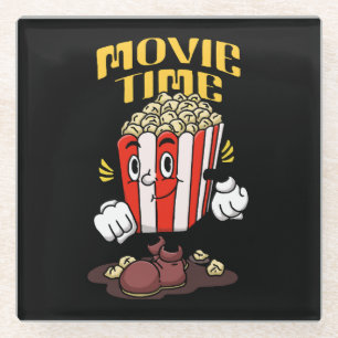 Popcorn Mascot Cartoon Glasuntersetzer