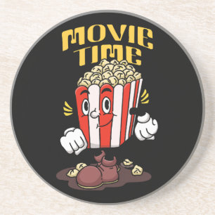 Popcorn-Maskottchen-Cartoon Getränkeuntersetzer