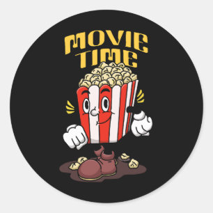 Popcorn-Maskottchen-Cartoon Runder Aufkleber