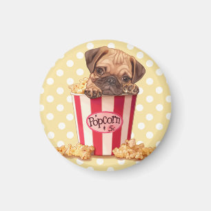 Popcorn-Mops Magnet