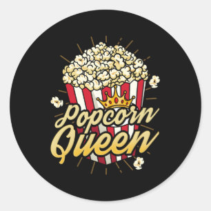 Popcorn Movie Night Kino Runder Aufkleber
