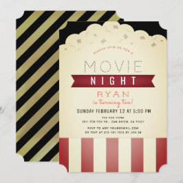 Popcorn Movie Night Vintag Boy Geburtstag Einladung