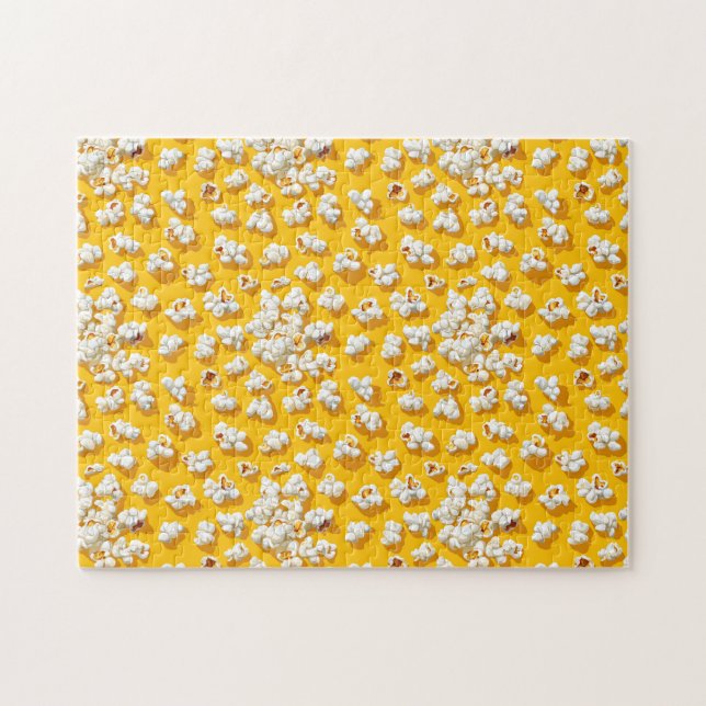 Popcorn Muster auf gelbem Hintergrund (Horizontal)