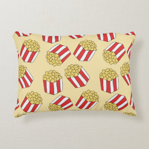 Popcorn nahtloses Muster. Vintage, handgezogene Kr Dekokissen