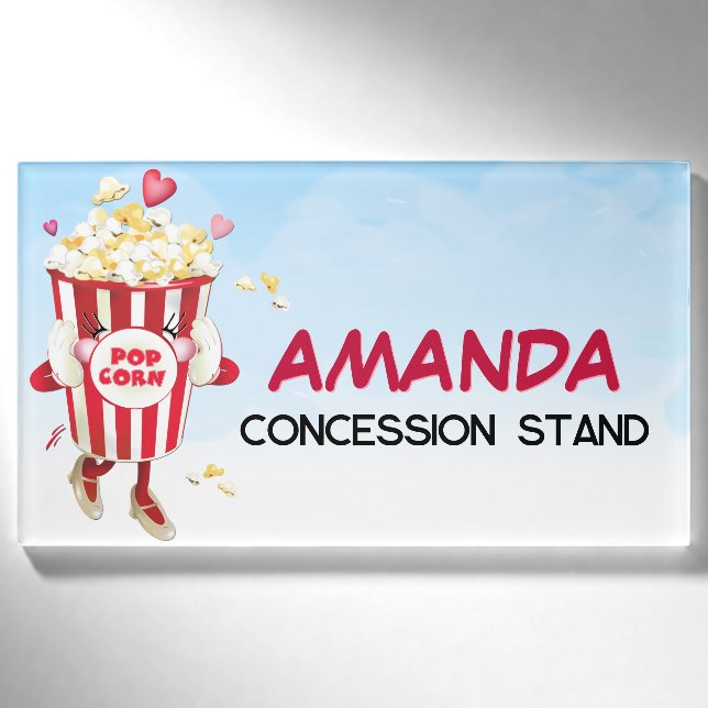 Popcorn Namenschild (Vorderseite)