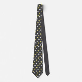 Popcorn Neck Tie (Dunkelgrau & Buttergelb) Krawatte