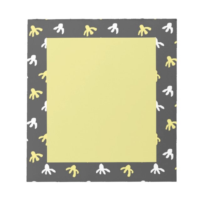 Popcorn Notepad (Dunkelgrau und Buttergelb) Notizblock (Vorderseite)