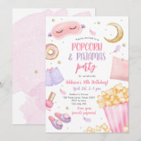 Popcorn Pajamas Sleepover Slumber Party Geburtstag