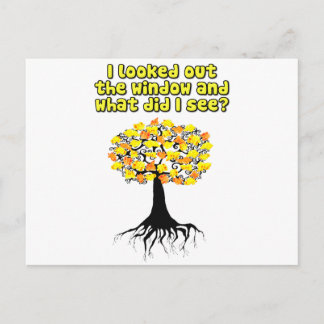 Popcorn Popping auf dem Aprikosenbaum Postkarte