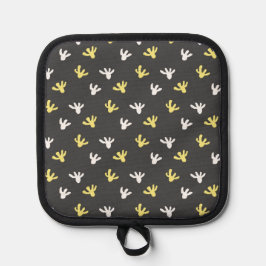 Popcorn Pot Holder (Dunkelgrau & Buttergelb) Topflappen