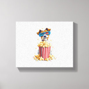 Popcorn Pup - Kinoabend Leinwanddruck