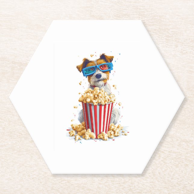 Popcorn Pup - Kinoabend Untersetzer (Vorderseite)