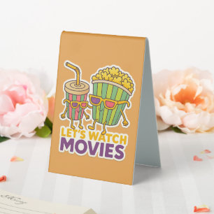 Popcorn & Soda Duo – Filmnacht Stimmung Tischaufsteller