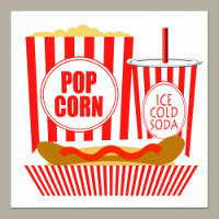 Popcorn Soda Hot Dogs Zeichen