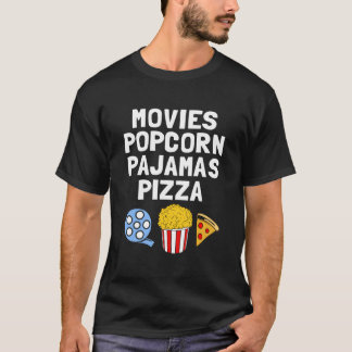 Popcorn-Süchtiger Filme Popcorn Pyjama Pizza T-Shirt