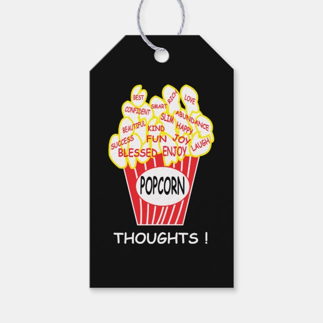 Popcorn Thoughts Positive Mindset Geschenkanhänger (Vorderseite)