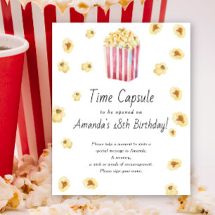 Popcorn Time Kapsel 1. Geburtstag geschlechtsneutr Poster