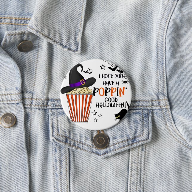 Popcorn-Trick oder behandeln quadratisches Aufkleb Button (Beispiel)