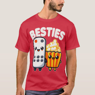 Popcorn und abgelegene Kontrolle Besties Funny Mov T-Shirt