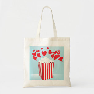Popcorn und Herzen Kino-Date-Night Tragetasche