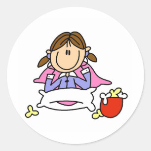 Popcorn-und Pyjama-Aufkleber Runder Aufkleber