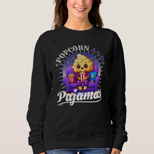 Popcorn und Schlafanzug Sweatshirt (Vorderseite)