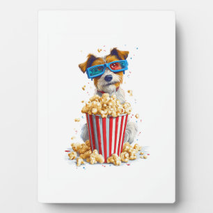 Popcorn-Welpe � Filmnacht-Hund Fotoplatte