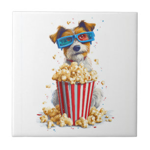 Popcorn-Welpe � Kinonacht-Hund Fliese