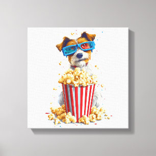 Popcorn-Welpe � Kinonacht-Hund Leinwanddruck