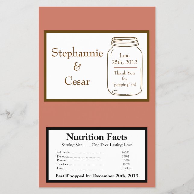 Popcorn Wrapper Pink/Brown Mason Jars Flyer (Vorne)