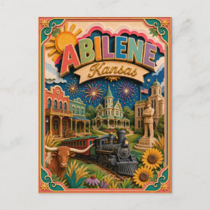 PopCut Staaten Abilene Kansas Papierkunst Postkarte