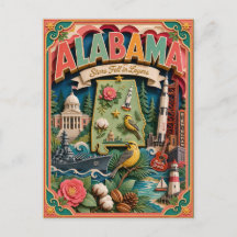 PopCut Staaten Alabama Farbige 3D-Papierkunst