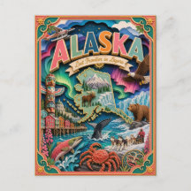 PopCut Staaten Alaska Farbige 3D-Papierkunst