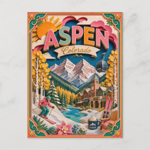 PopCut Staaten Aspen Colorado Papier Kunst Postkarte