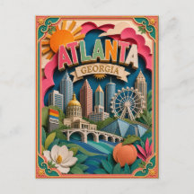 PopCut Staaten Atlanta Georgia Papier Kunst
