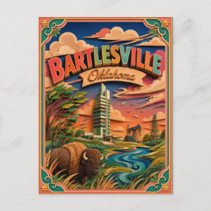 PopCut Staaten Bartlesville Oklahoma Papierkunst Postkarte