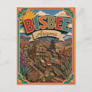 PopCut Staaten Bisbee Arizona Papierkunst Postkarte