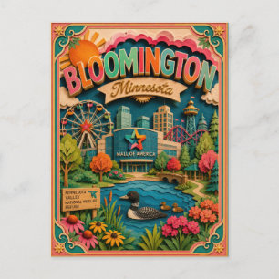 PopCut-Staaten Bloomington Minnesota Papierkunst Postkarte