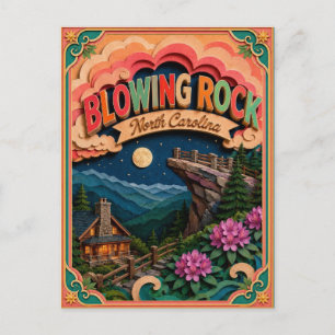 PopCut Staaten Blowing Rock North Carolina Kunst Postkarte