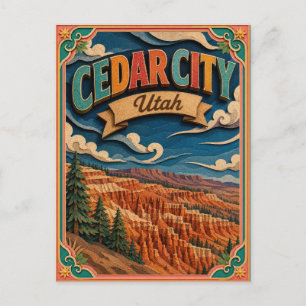 PopCut Staaten Cedar City Utah Papierkunst Postkarte