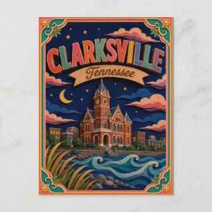 PopCut Staaten Clarksville Tennessee Papierkunst Postkarte