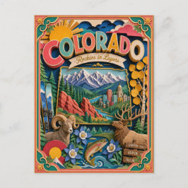 PopCut Staaten Colorado Farbige 3D-Papierkunst Postkarte