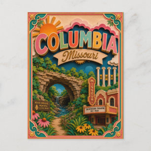 PopCut Staaten Columbia Missouri Papierkunst Postkarte