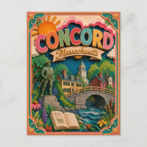 PopCut-Staaten Concord Massachusetts Papierkunst