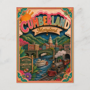 PopCut Staaten Cumberland Maryland Papierkunst Postkarte
