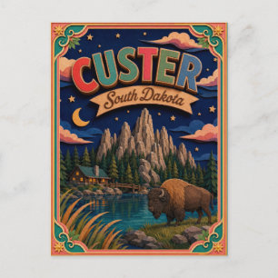 PopCut Staaten Custer South Dakota Papierkunst Postkarte